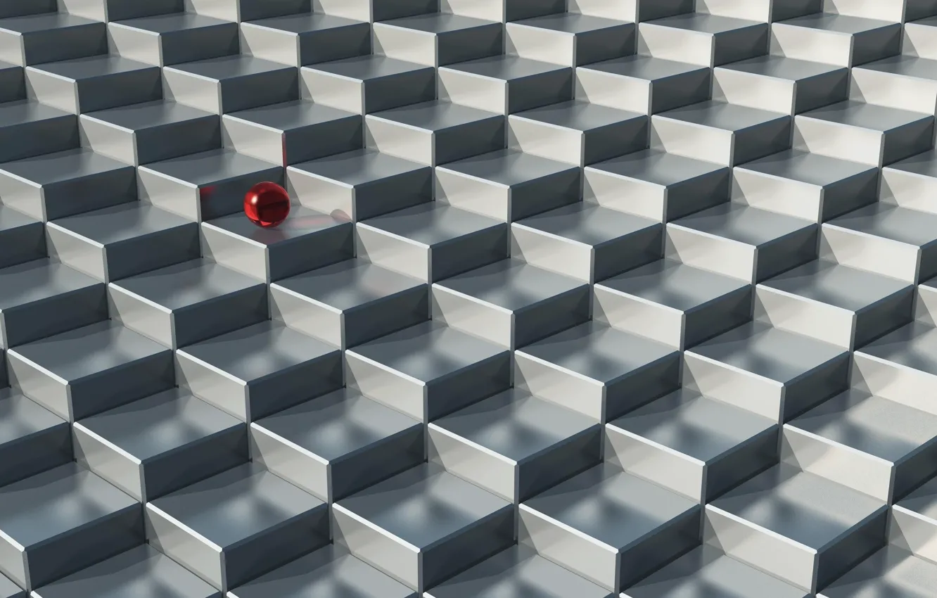 Photo wallpaper balls, squares, stage