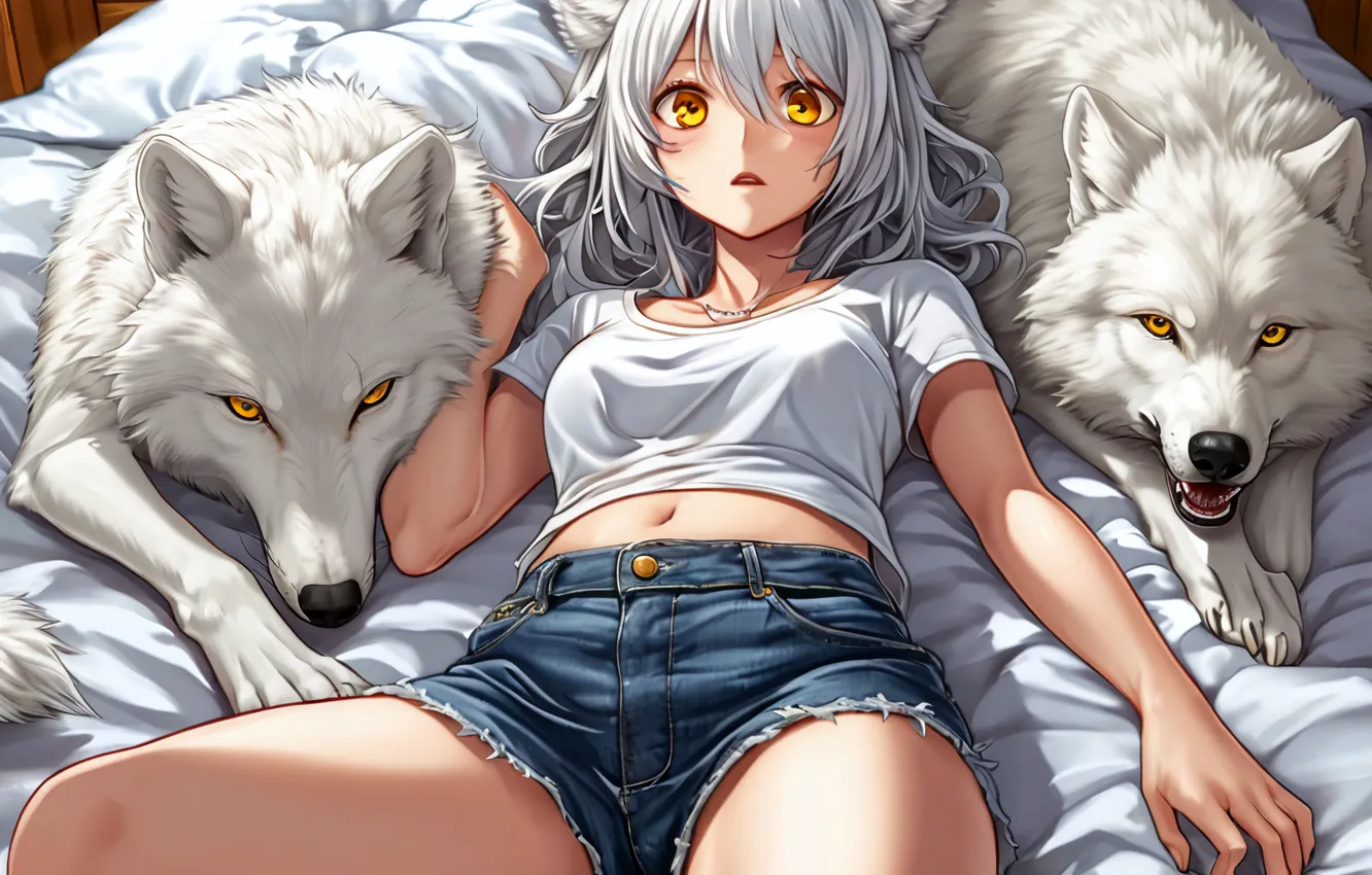 Photo wallpaper girl, anime, art, neural network