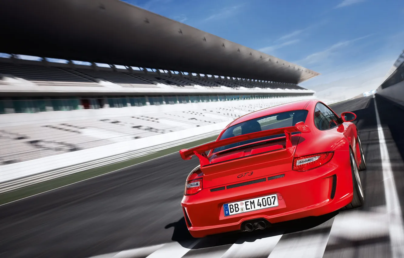 Photo wallpaper auto, summer, race, track, start, Porsche 911 GT3