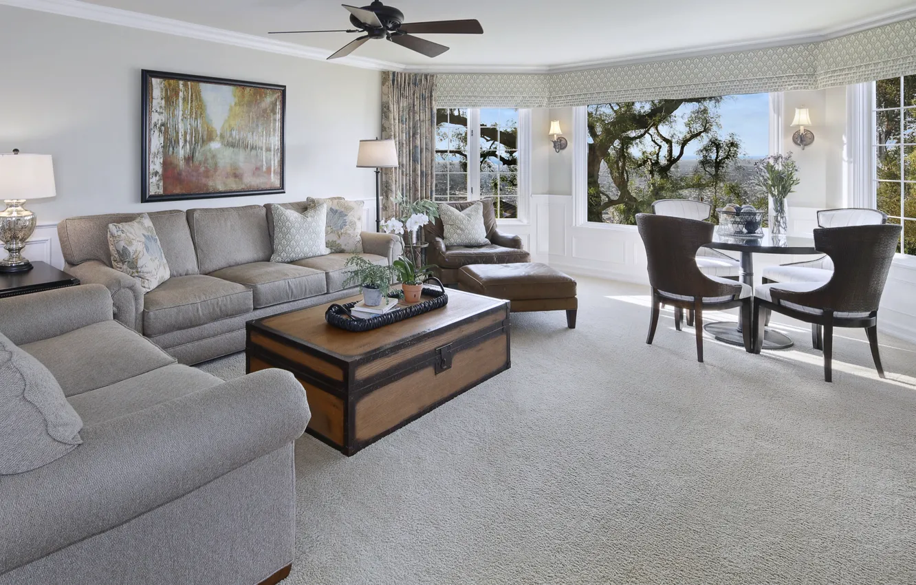 Photo wallpaper design, style, furniture, living room