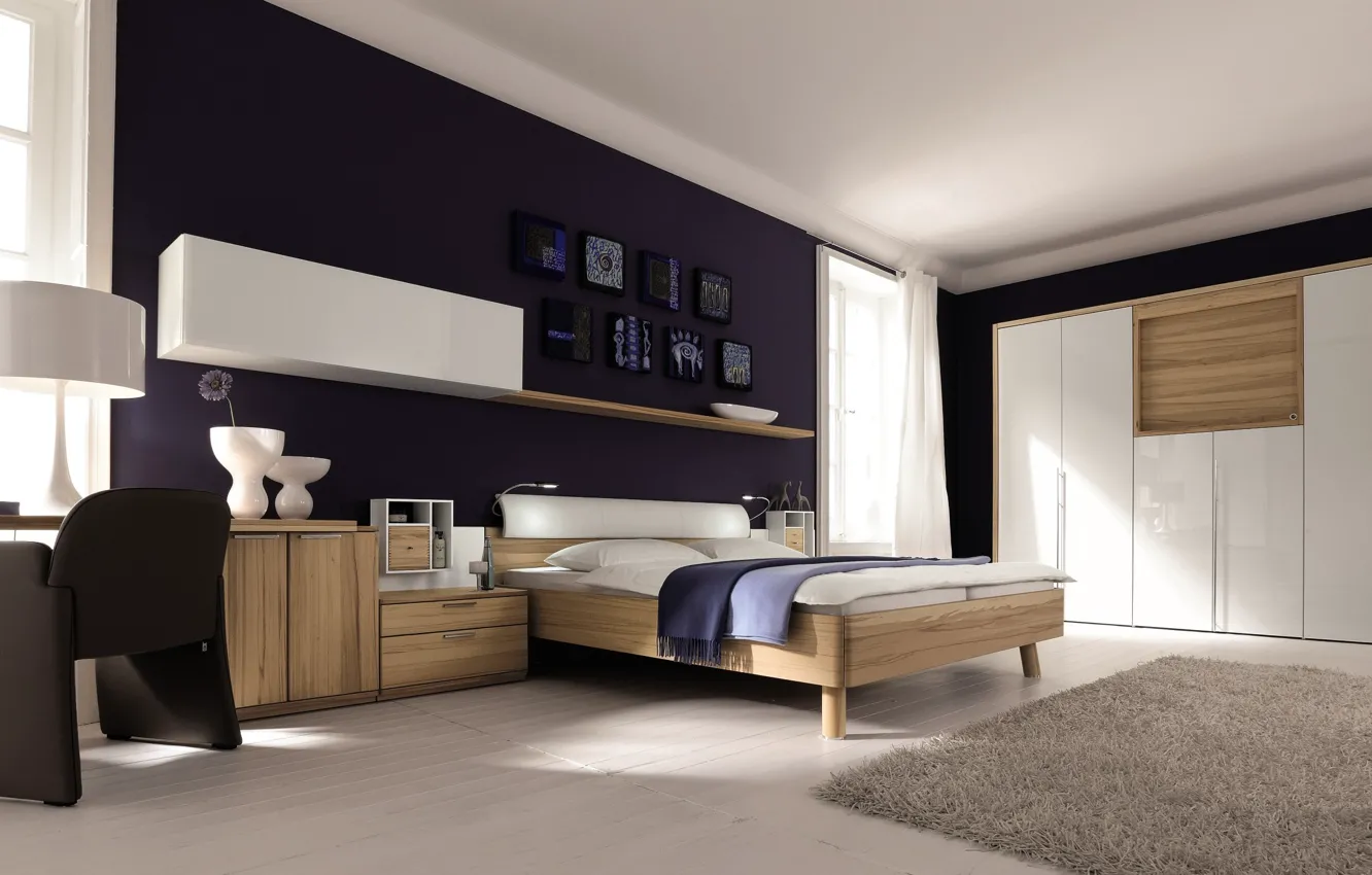 Photo wallpaper Villa, interior, bedroom, the high-tech style