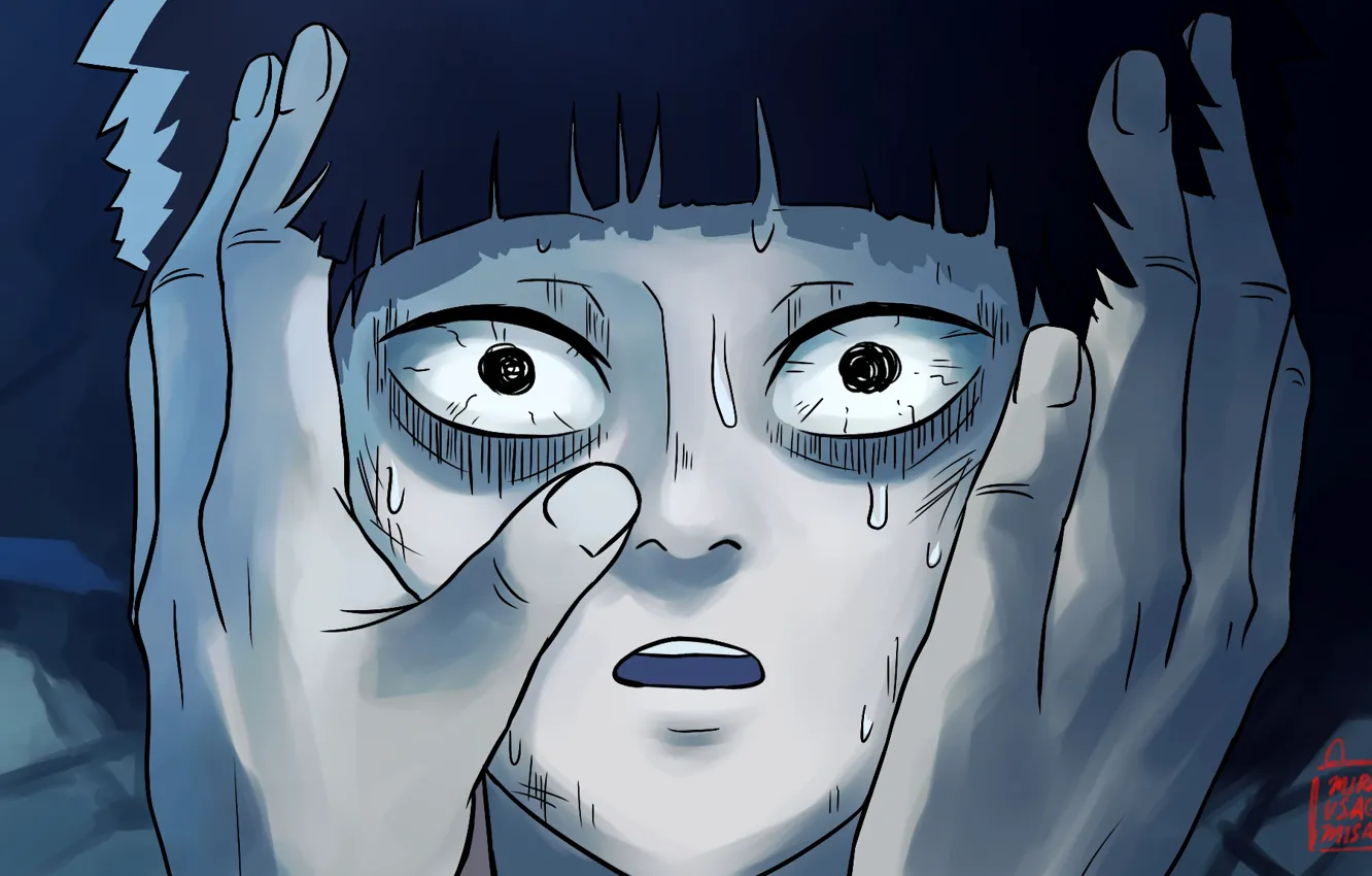 Photo wallpaper look, surprise, hands, students, Mob Psycho 100, Mob psycho 100