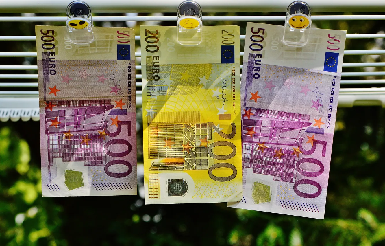 Photo wallpaper money, Euro, currency, bills