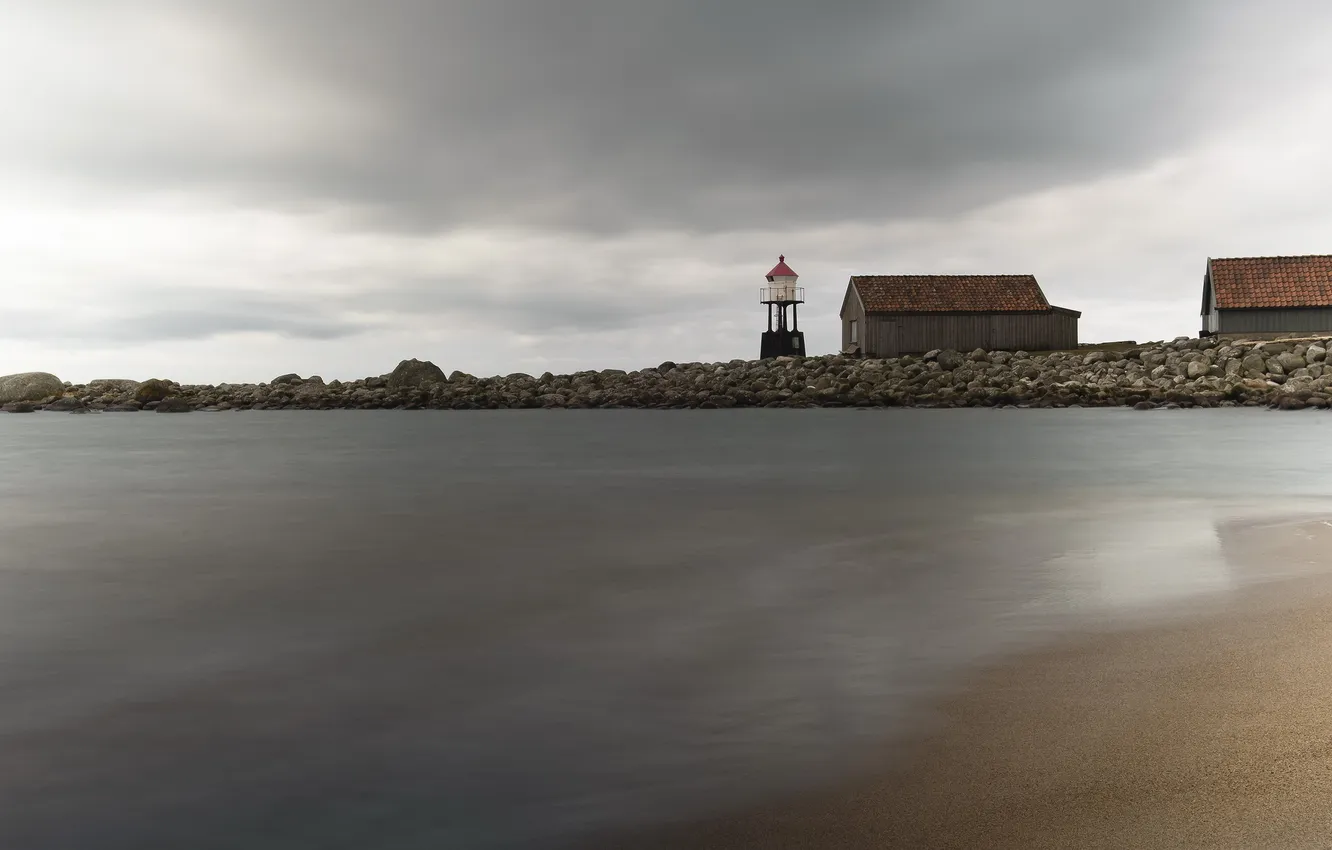 Photo wallpaper sea, landscape, lighthouse, home