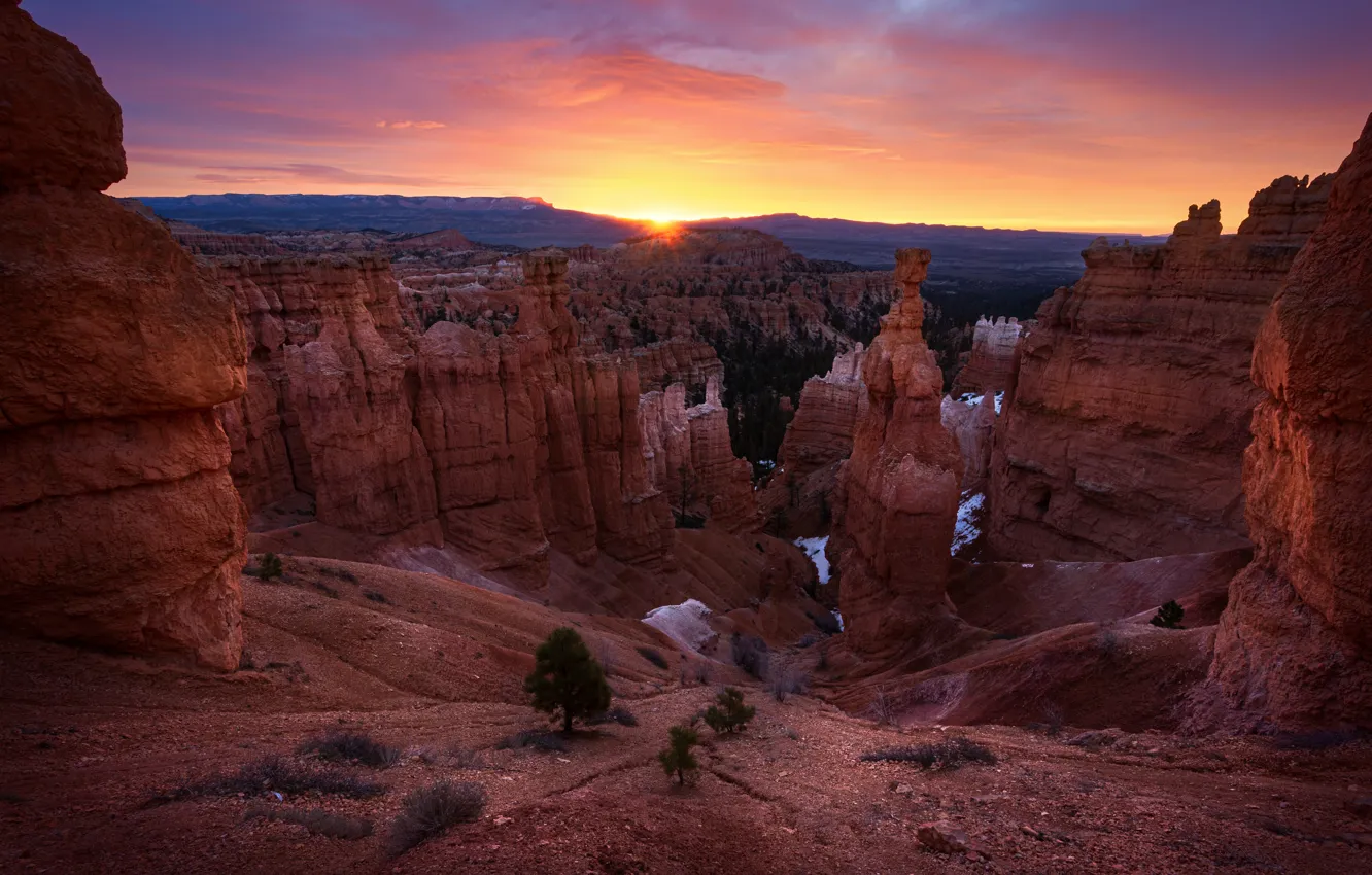 Photo wallpaper mountains, rocks, canyon, USA, Bryce Canyon