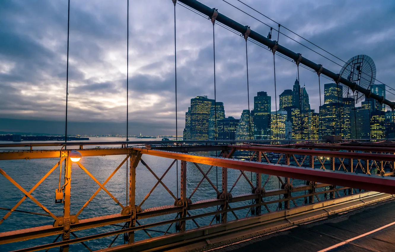 Photo wallpaper home, New York, Brooklyn bridge, Manhattan