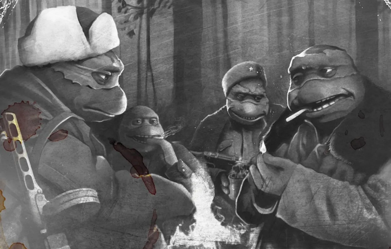 Photo wallpaper war, USSR, ninja, Rafael, bug, Donatello, Leonardo, Michelangelo