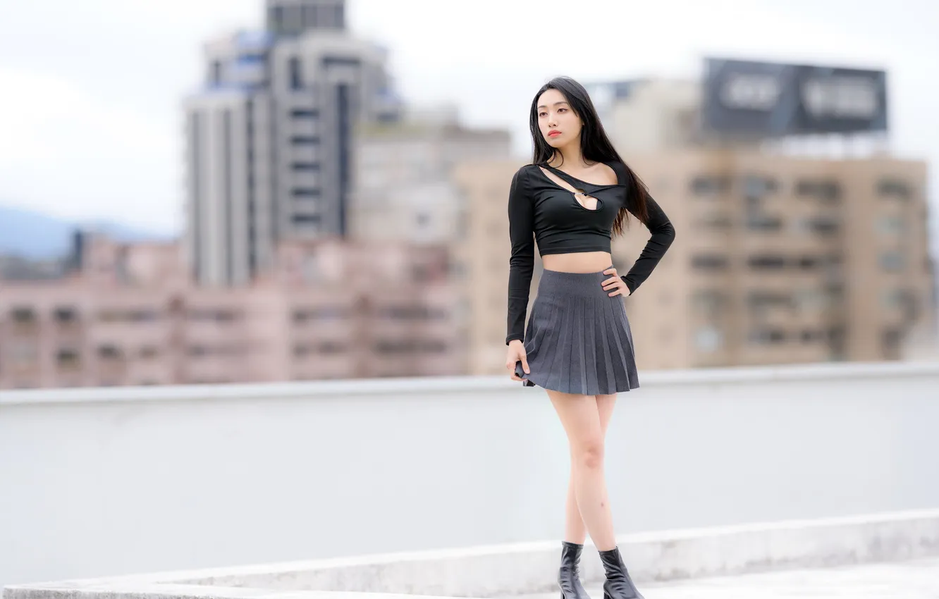 Photo wallpaper girl, pose, Asian
