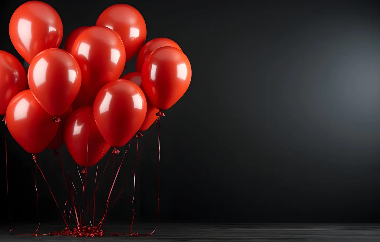 Photo wallpaper balls, balloons, birthday, holiday, balls, Shine, new year, Christmas