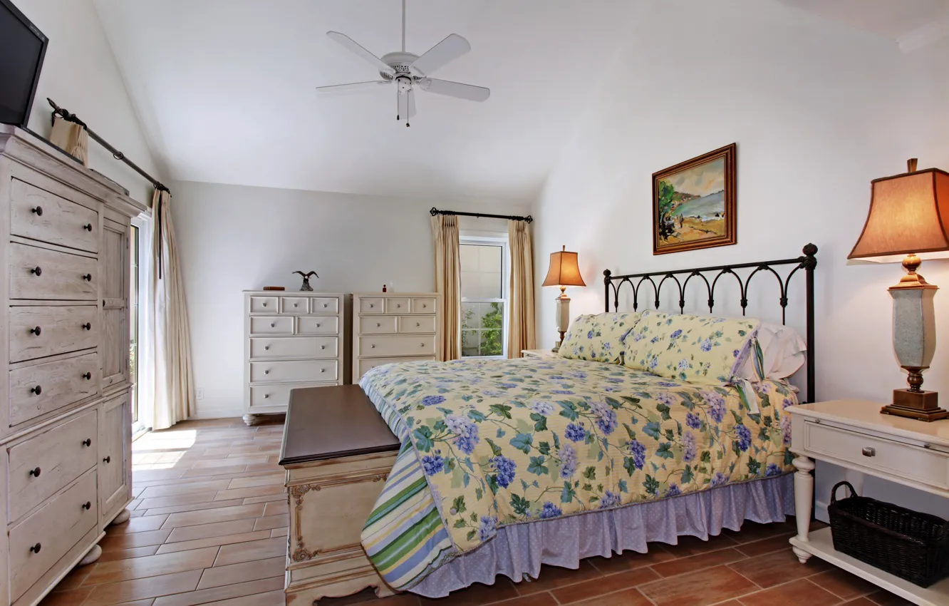 Photo wallpaper design, photo, lamp, bed, interior, bedroom