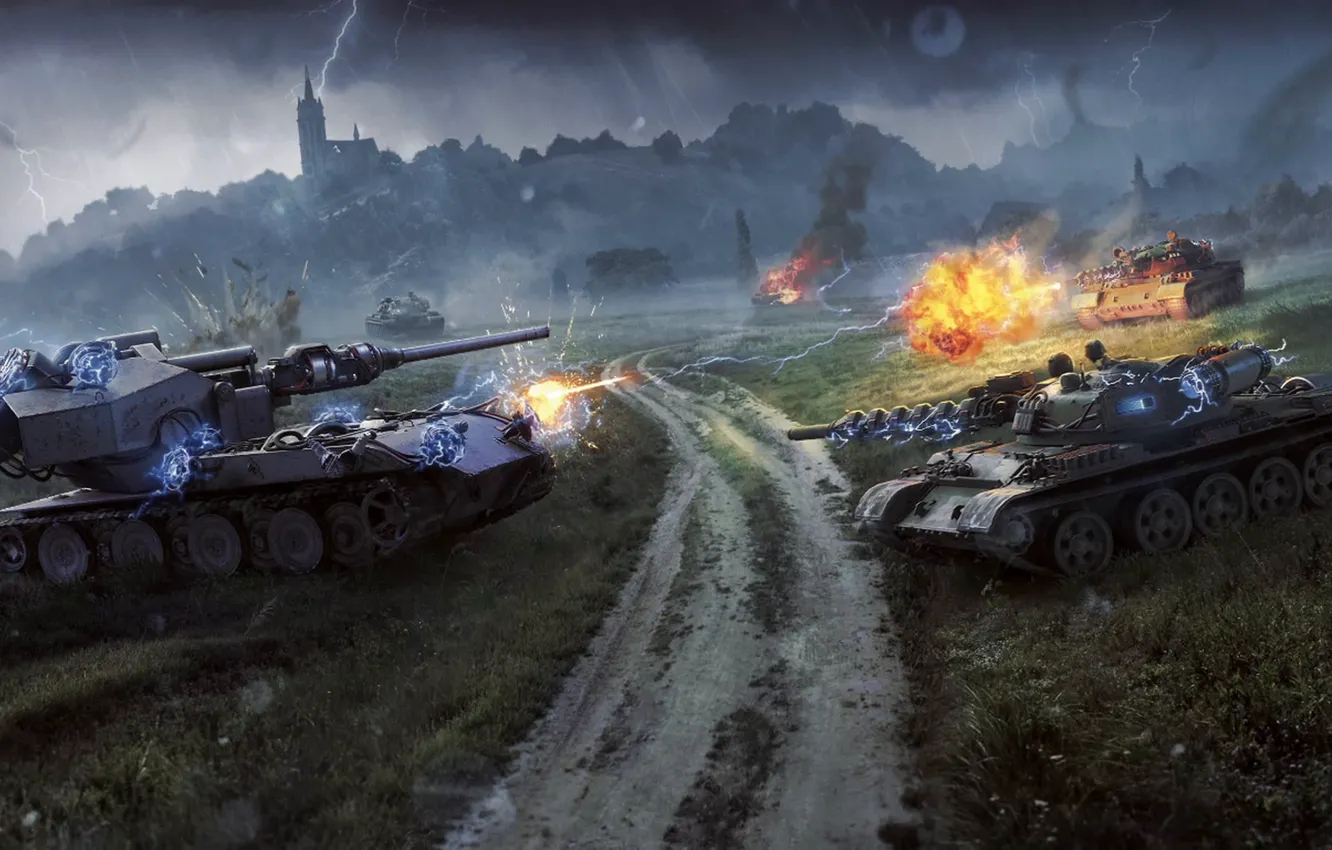 Photo wallpaper machine, battle, World of Tanks, mode, Vafentragen