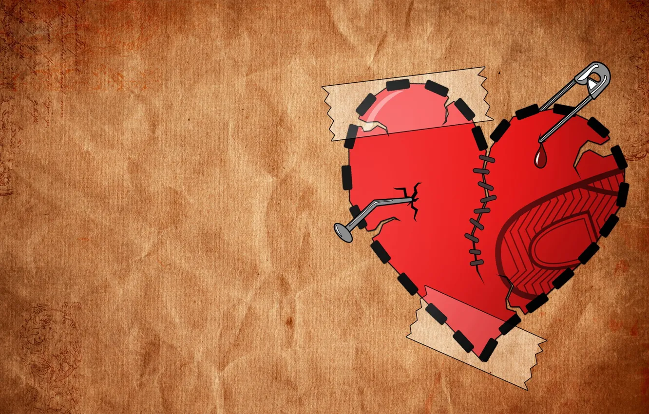 Photo wallpaper love, heart, minimalism, patches, 155