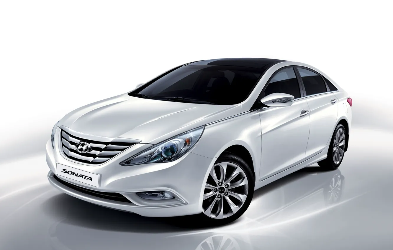 Photo wallpaper white, Hyundai, 2009, Hyundai, Sonata, Sonata, i45