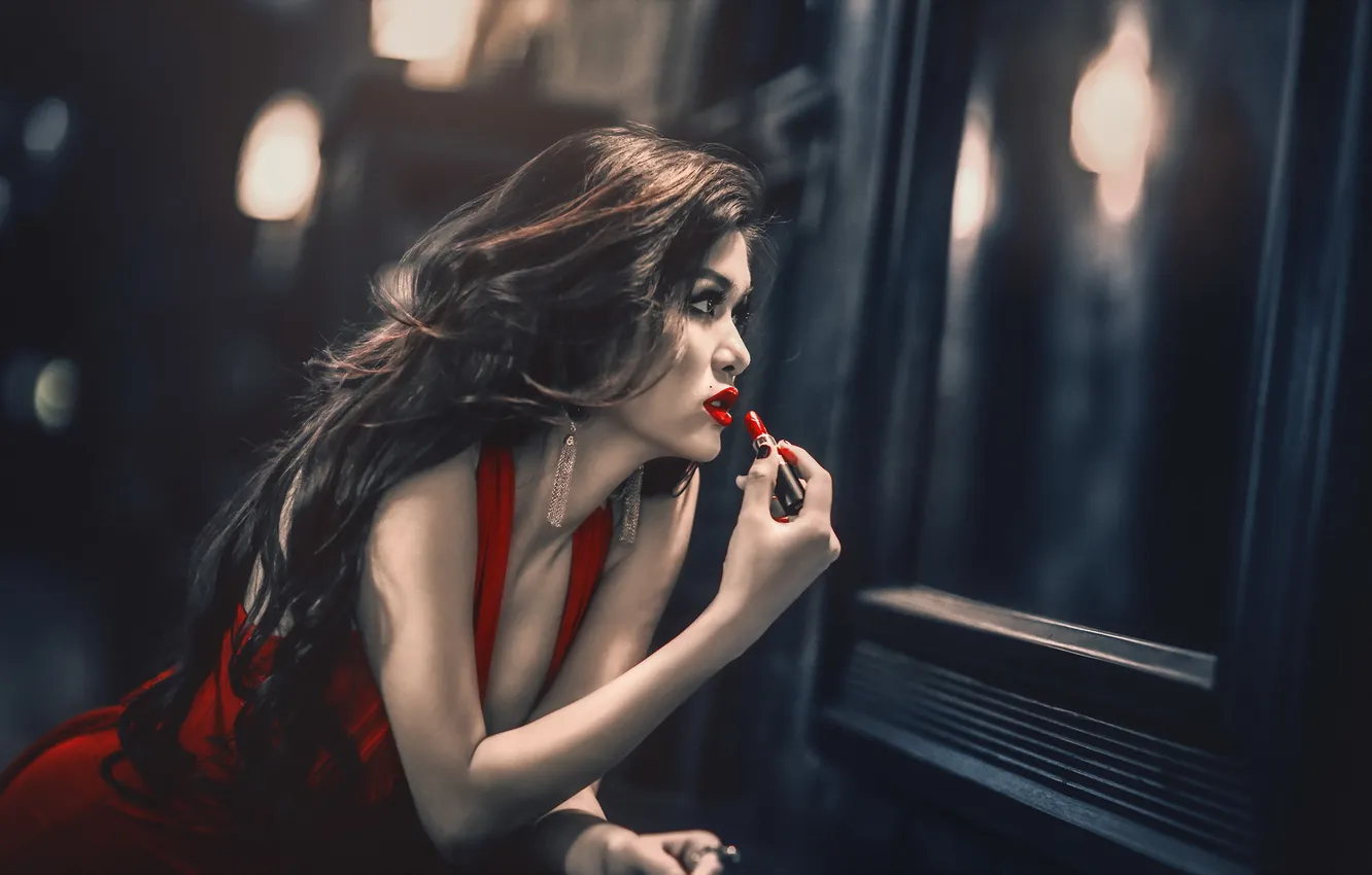 Photo wallpaper look, girl, pose