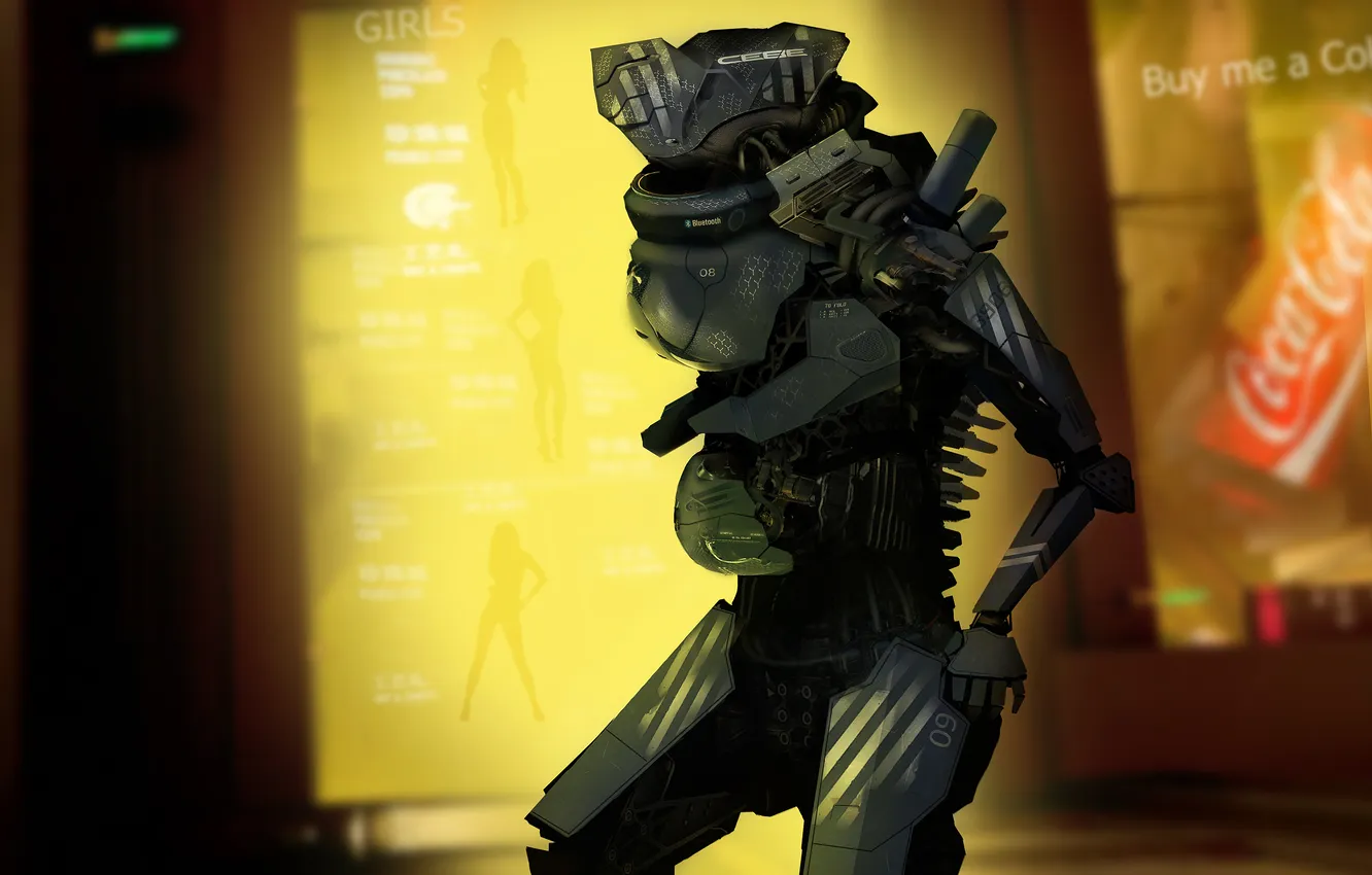 Photo wallpaper fiction, robot, art, cyborg, cyberpunk