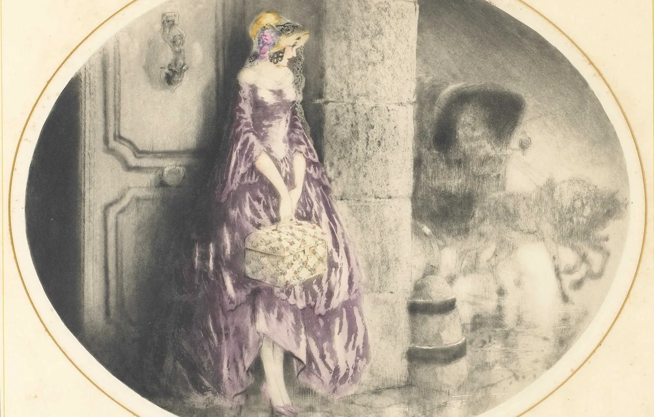 Photo wallpaper 1929, Louis Icart, Leaving home