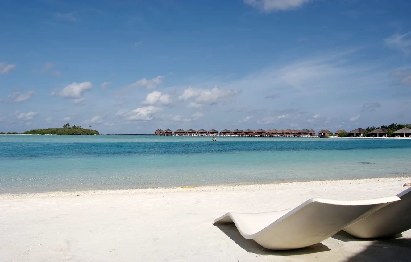 Photo wallpaper the ocean, exotic, resort, beach, white sand