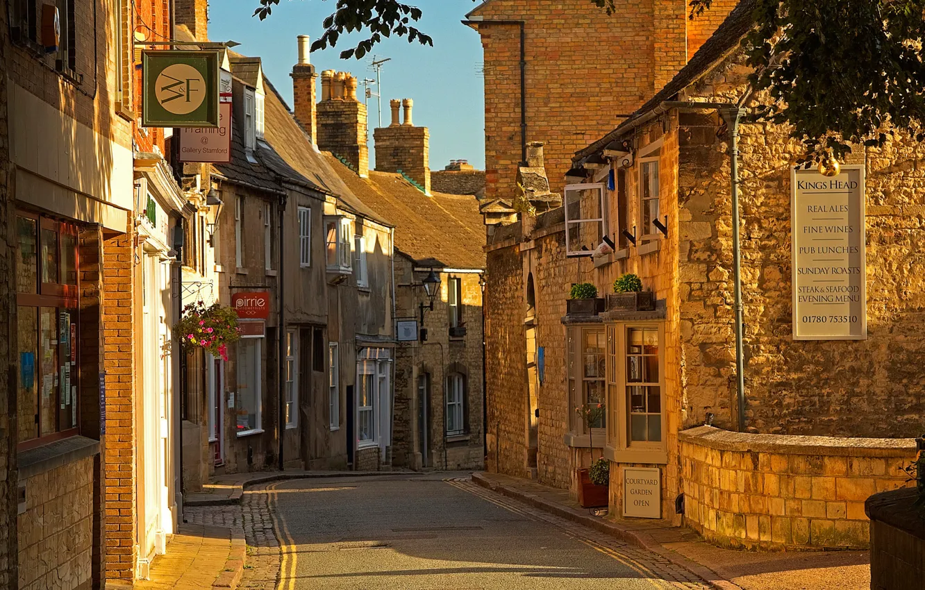 Photo wallpaper street, England, home, Stamford, Lincolnshire