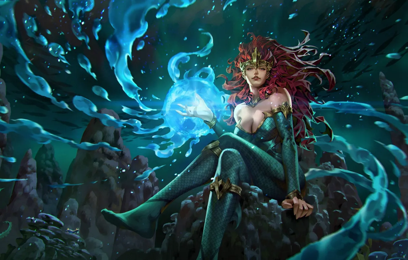 Photo wallpaper girl, under water, Legend of the Cryptids