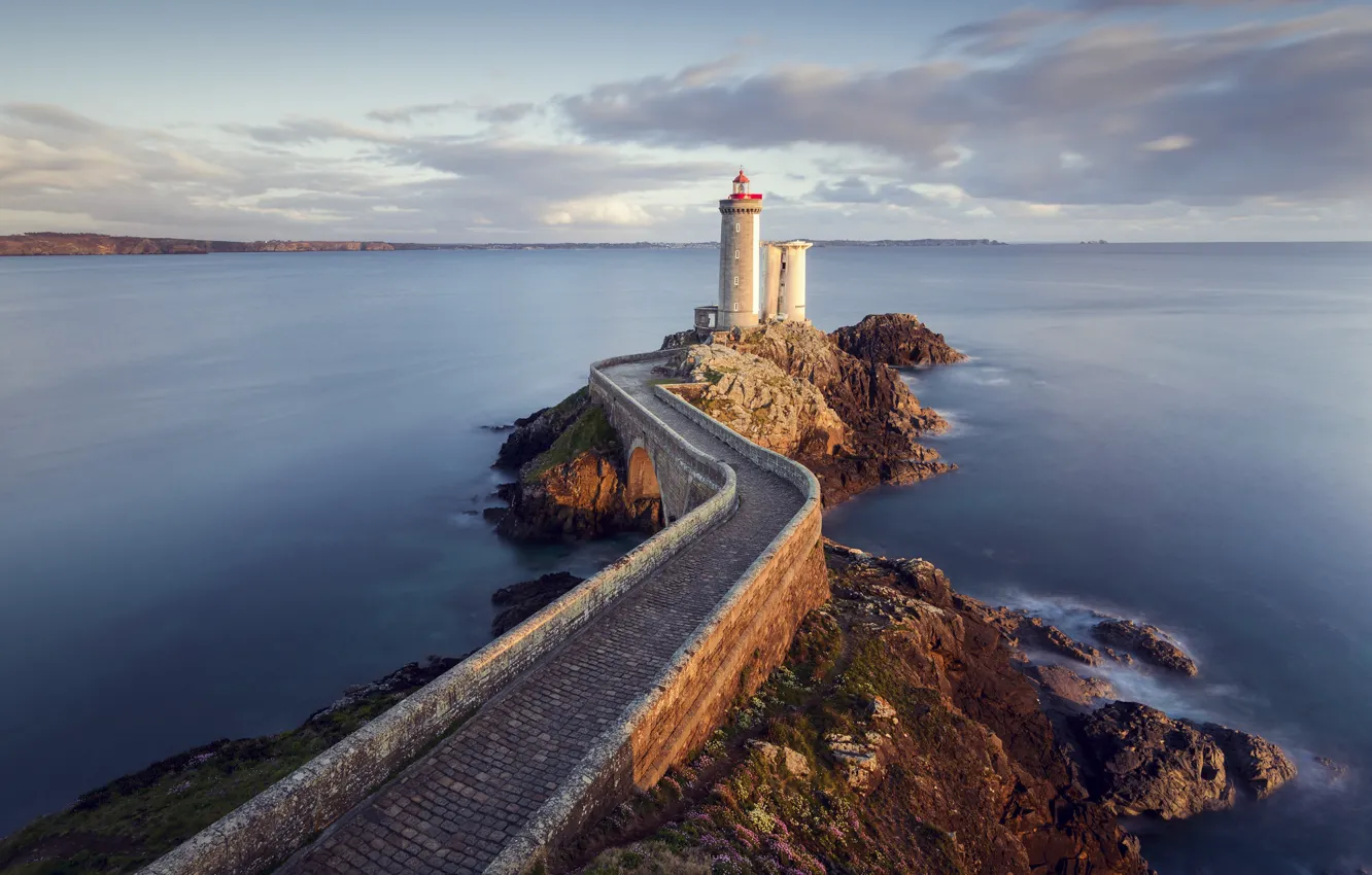 Photo wallpaper sea, lighthouse, Cape