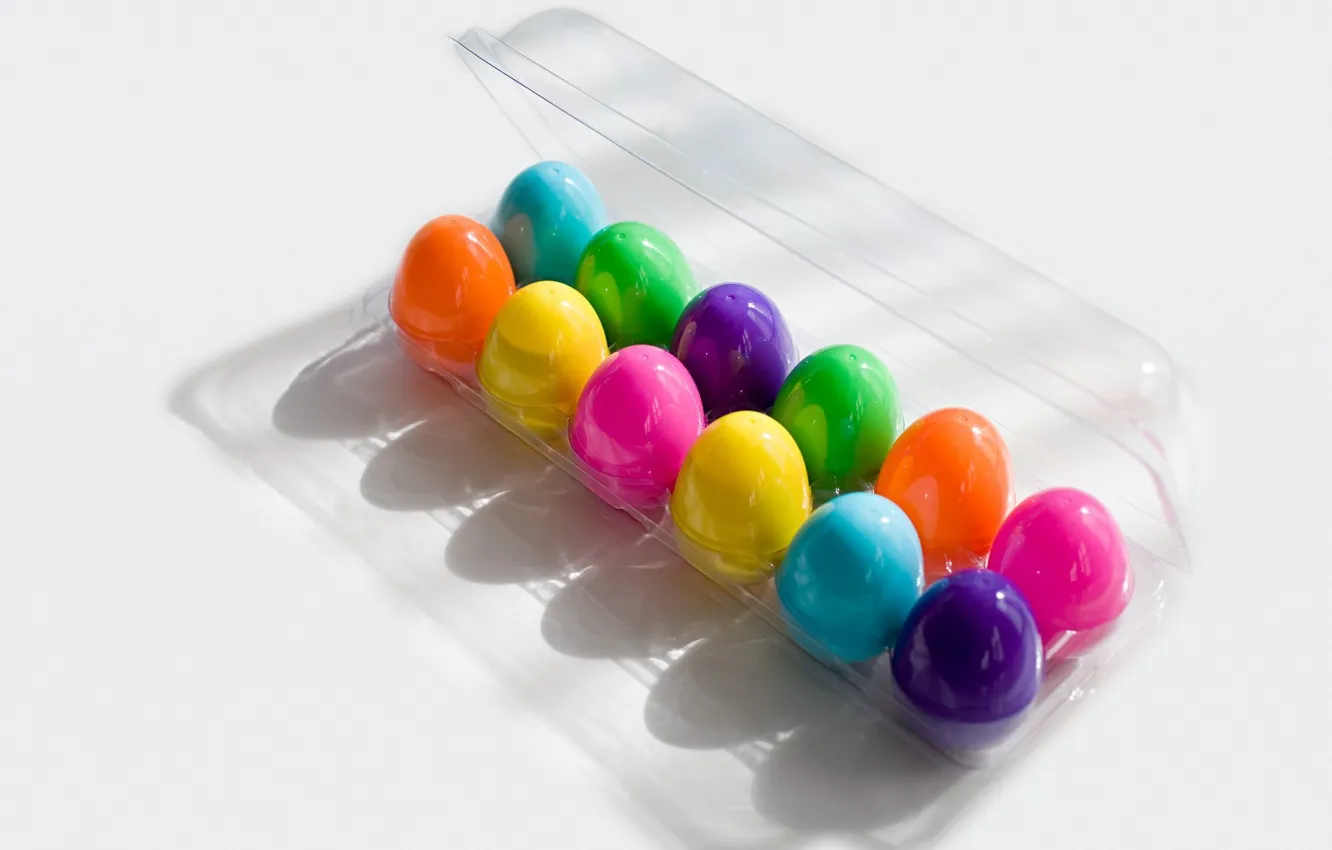 Photo wallpaper colored, eggs, Easter, tray