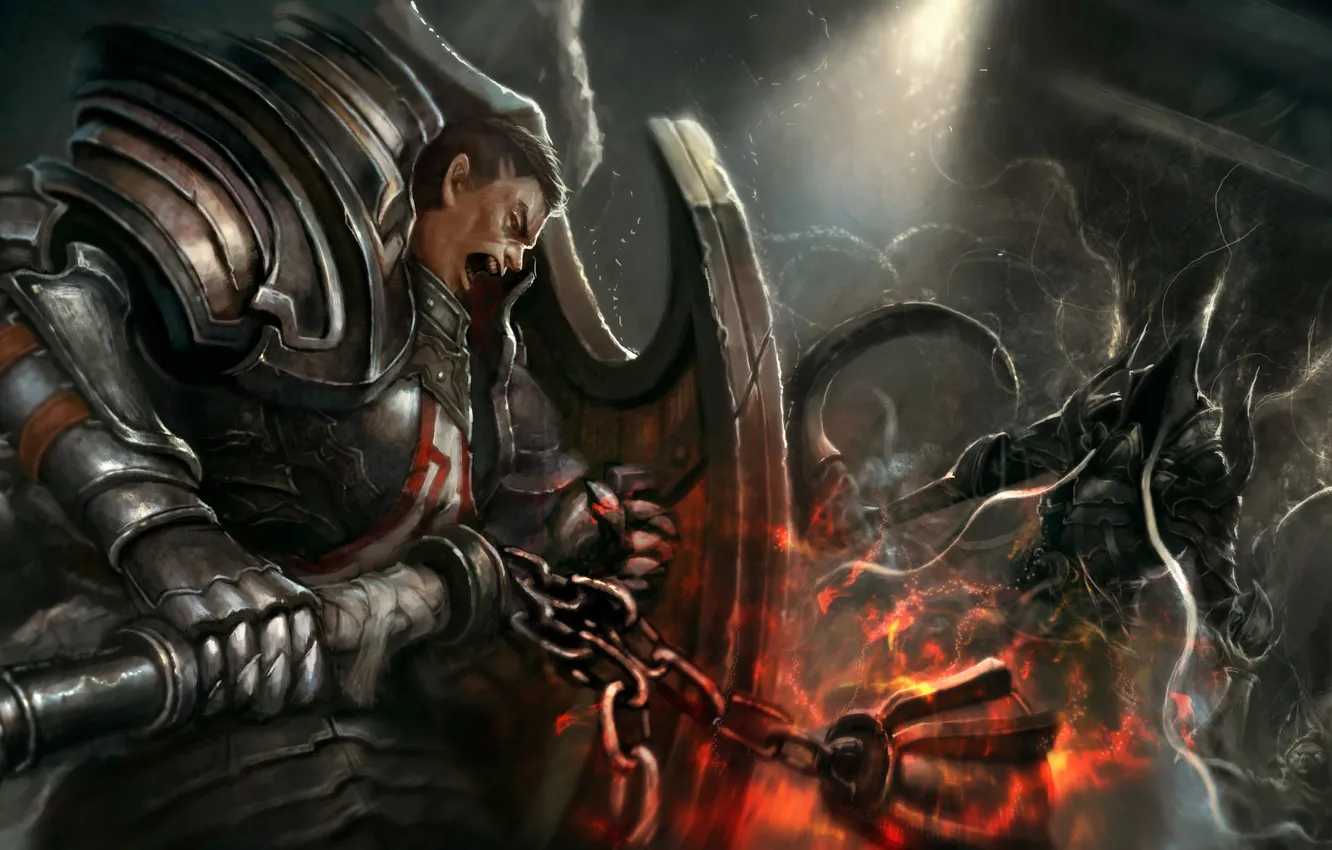 Photo wallpaper Diablo 3, Reaper of Souls, Malthael, Crusader