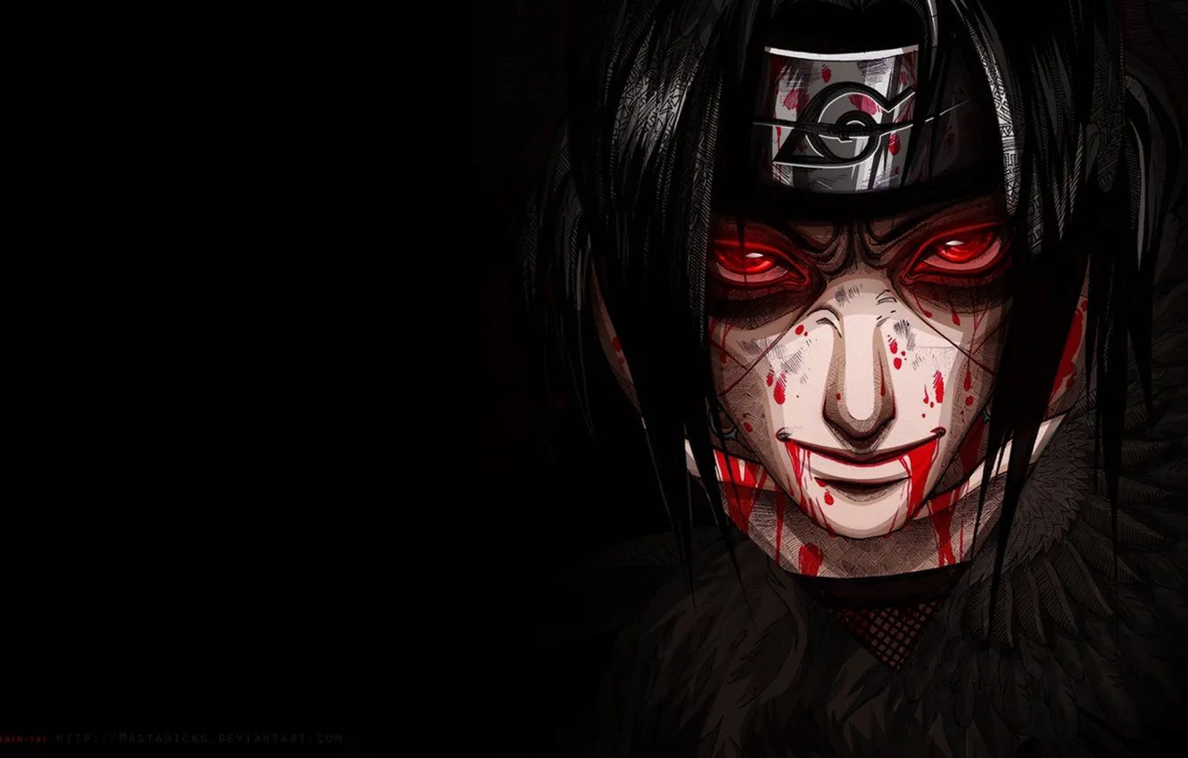 Photo wallpaper face, blood, blood, face, Itachi, sharingan