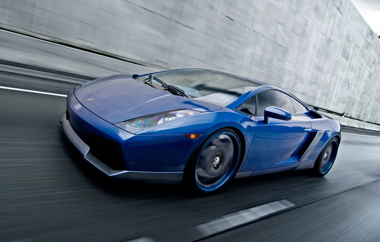Photo wallpaper road, speed, Lamborghini Gallardo