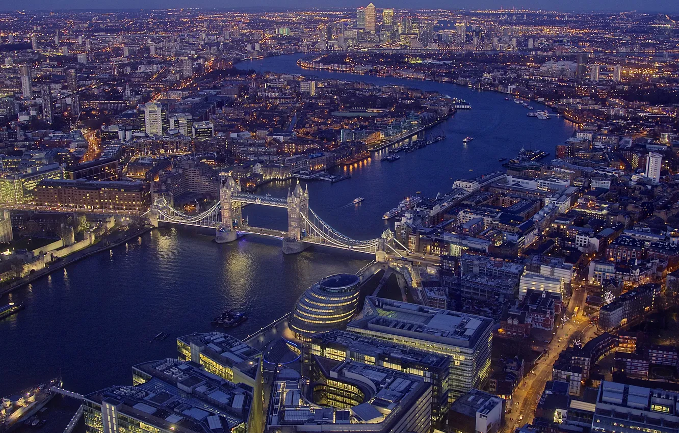 Photo wallpaper bridge, river, England, London, home, panorama, Thames