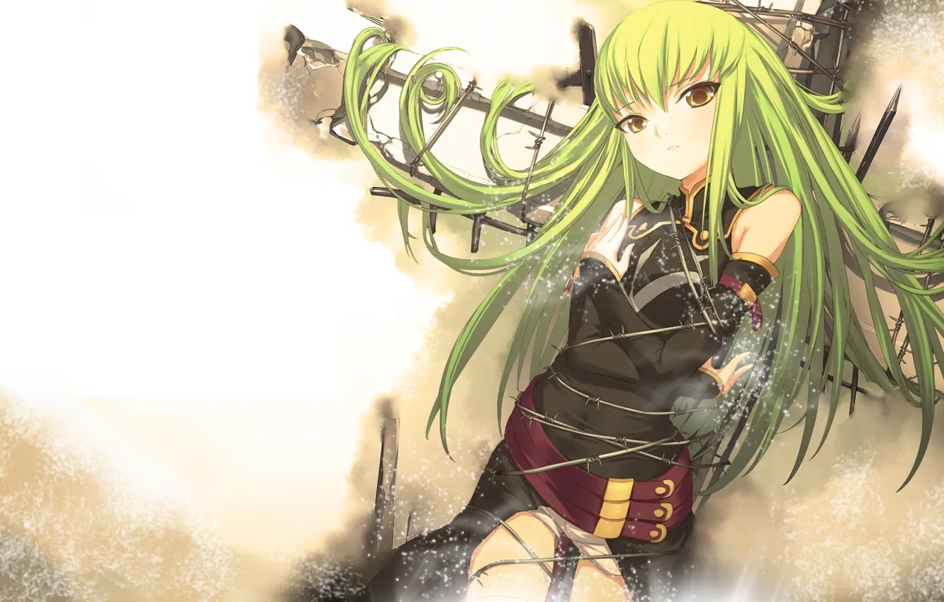 Photo wallpaper witch, connected, code geass, barbed wire, code geass