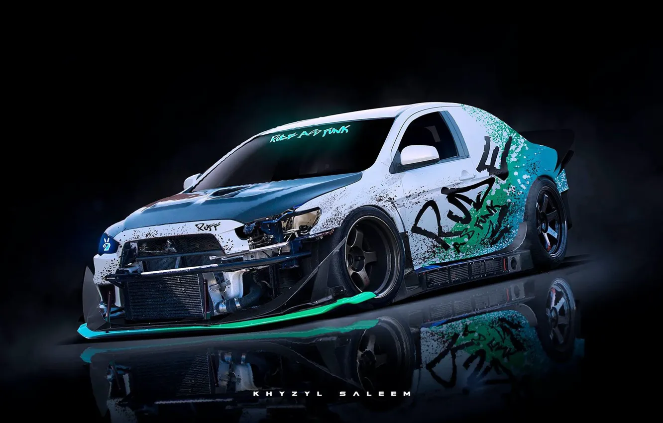 Photo wallpaper design, reflection, front, car, Lunch mashes