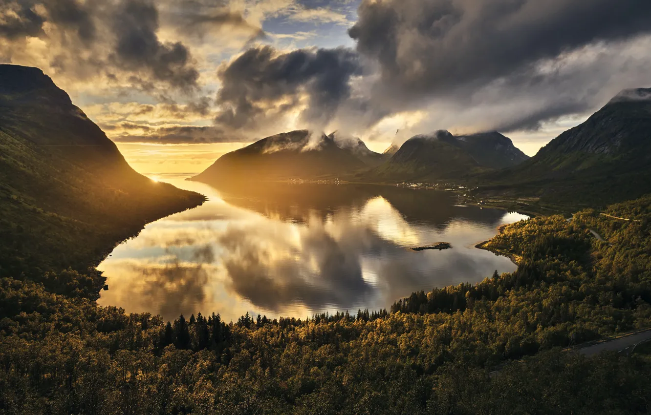 Photo wallpaper sea, nature, rocks, shore, morning, Bay