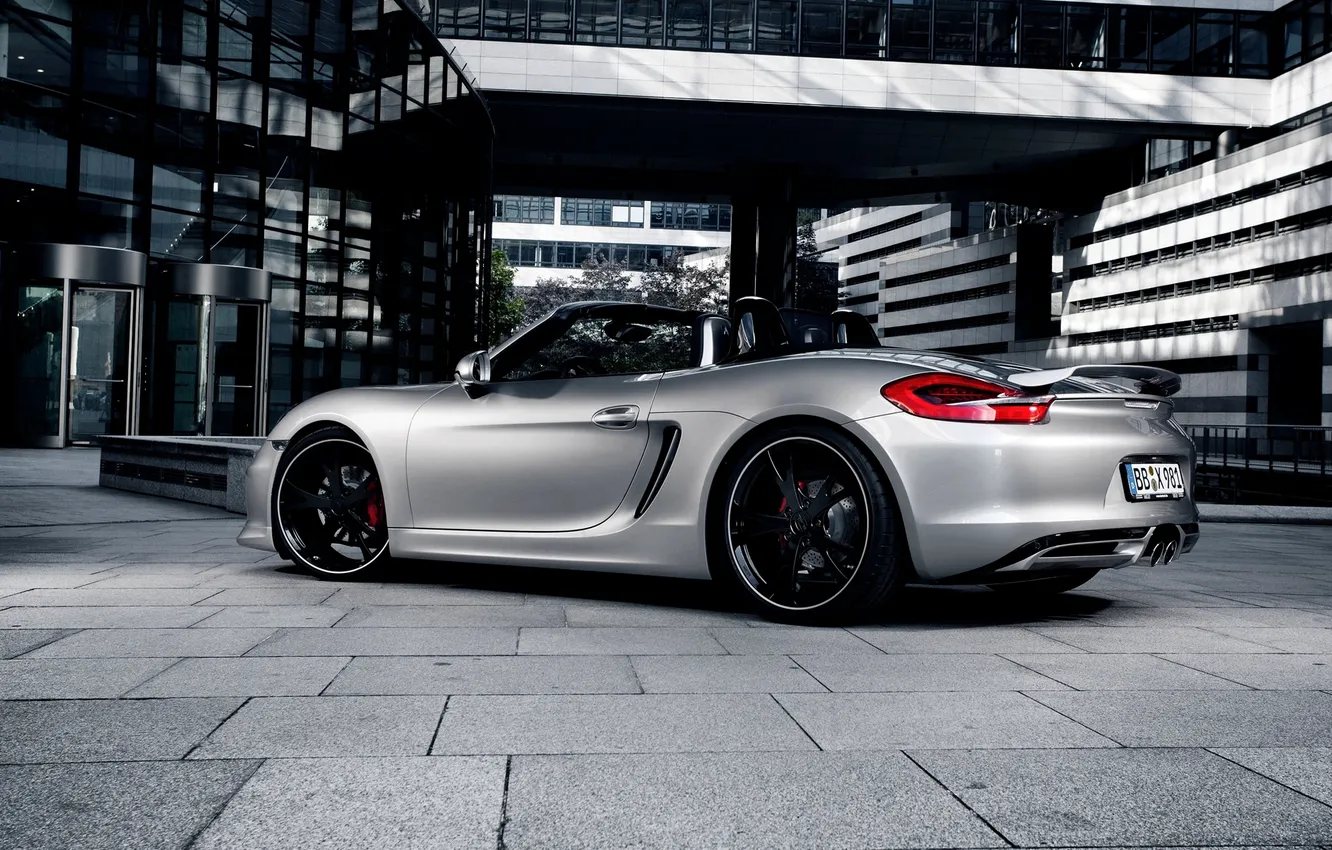 Photo wallpaper auto, the city, grey, Porsche, convertible, Boxter