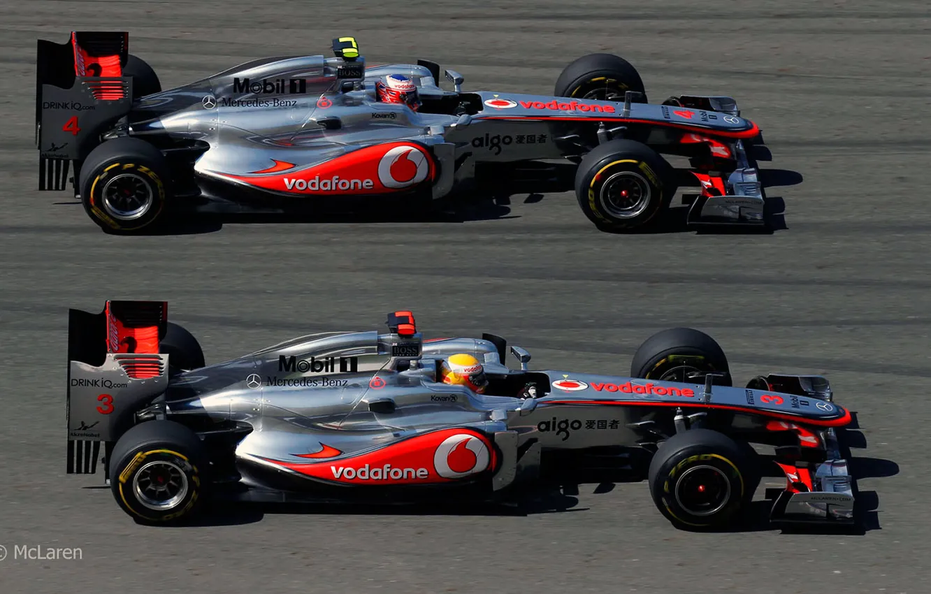 Photo wallpaper McLaren, Button, Hamilton