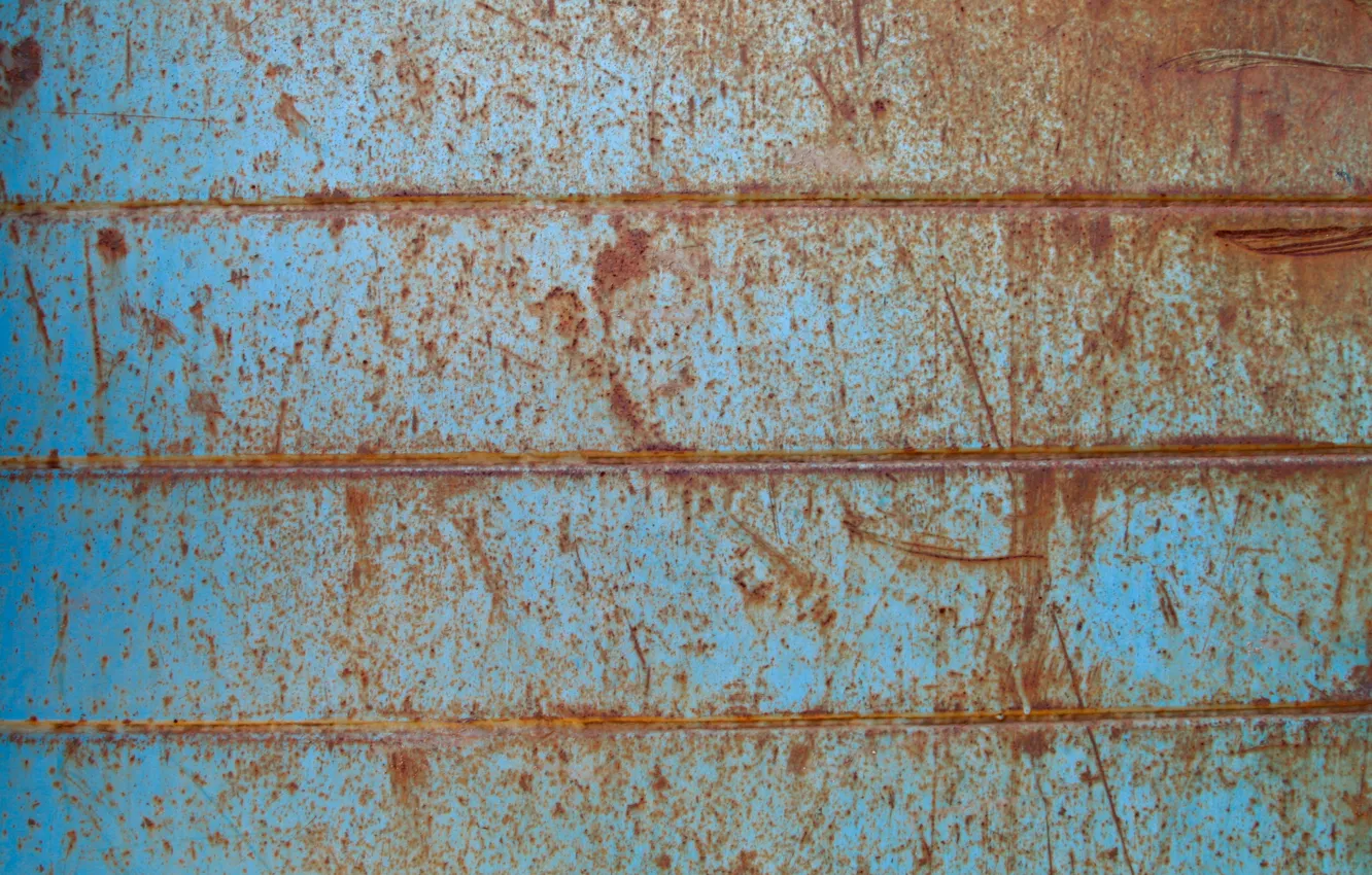 Photo wallpaper metal, blue, pattern, rusty