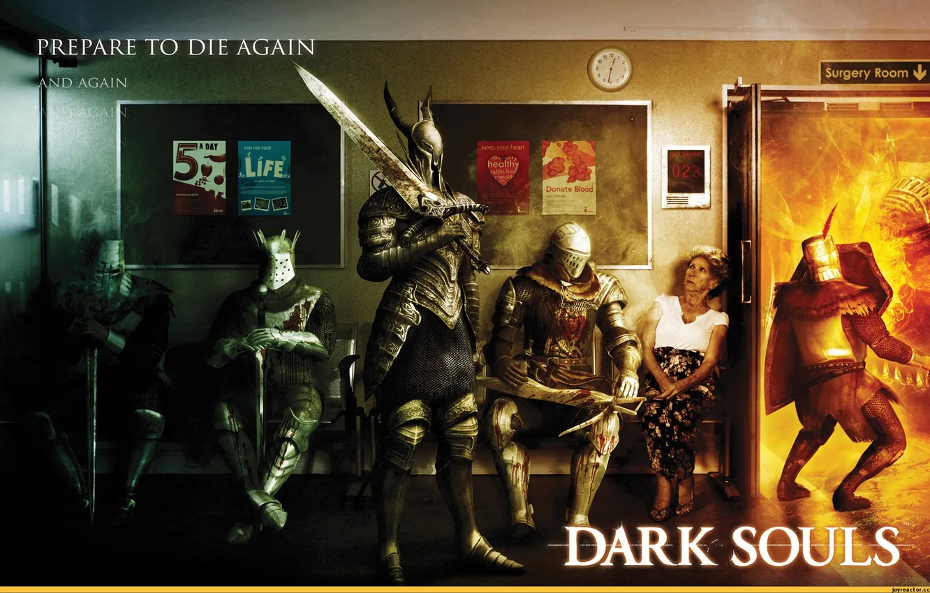 Photo wallpaper dark, pain, suffering, Dark Souls, knight, Souls, Hospital