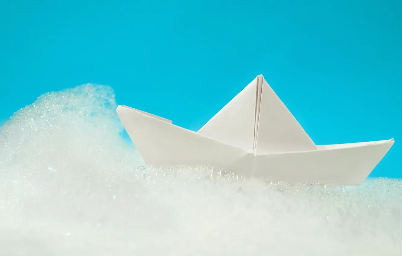Photo wallpaper foam, boat, origami