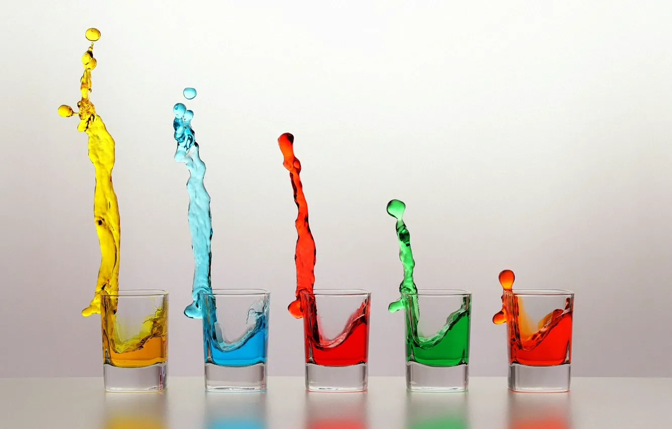 Photo wallpaper color, liquid, glasses