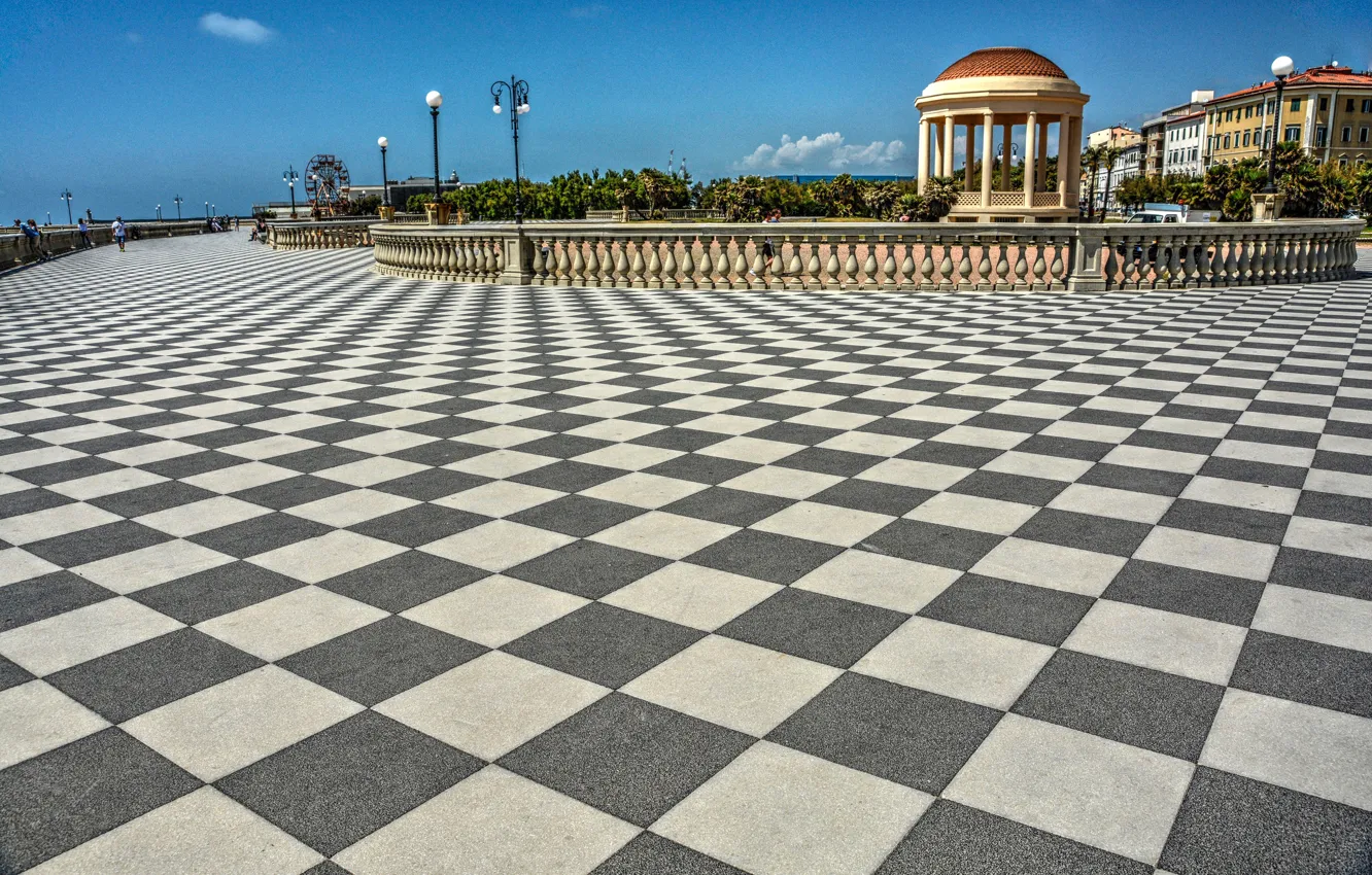Photo wallpaper tile, lights, Italy, rotunda, Italy, terrace, Tuscany, Livorno