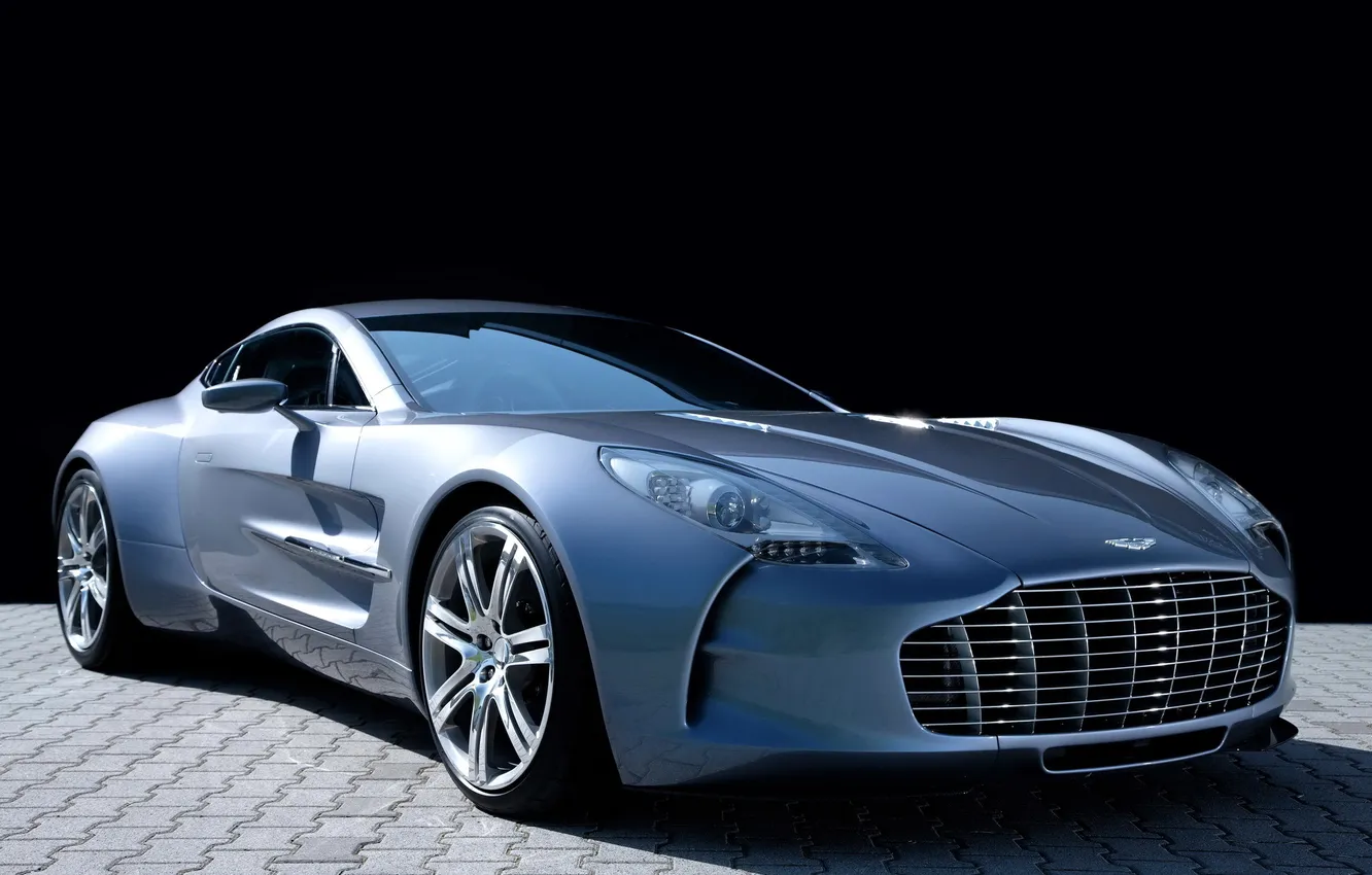 Photo wallpaper Aston Martin, lights, Aston Martin, the front, One-77