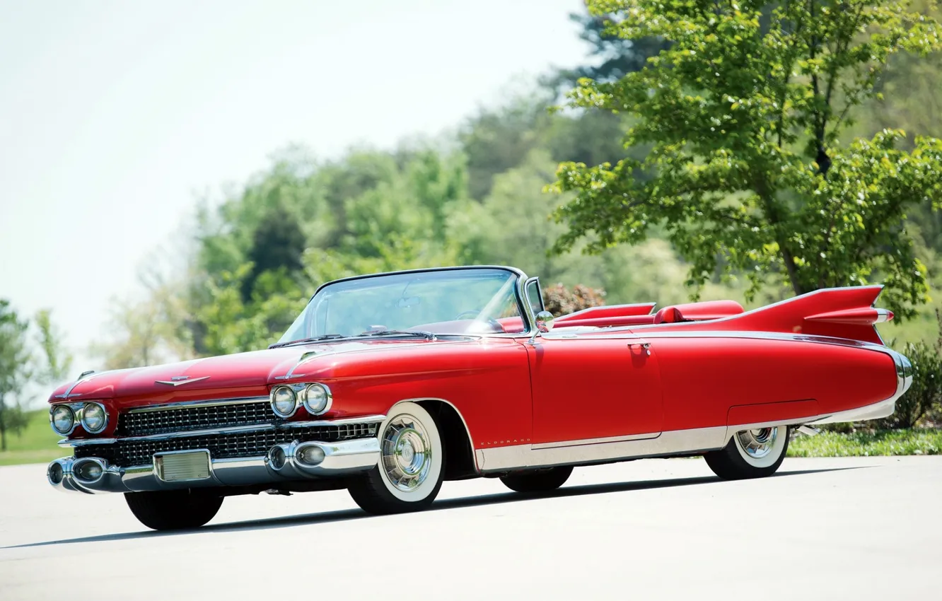 Photo wallpaper red, Eldorado, Cadillac, Eldorado, the front, 1959, Cadillac, Biarritz