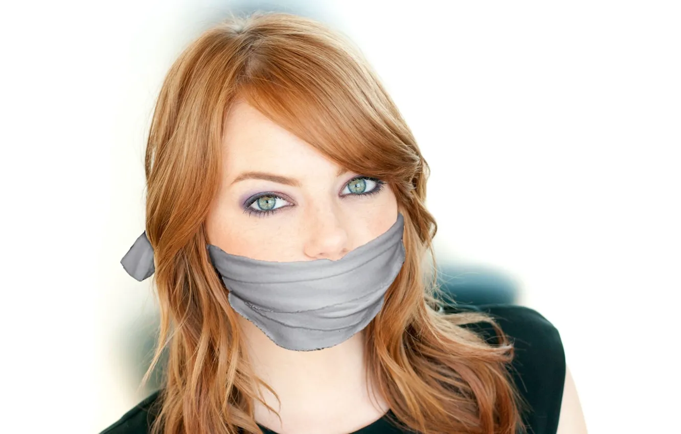 Photo wallpaper headband, red, Emma Stone, have eyes