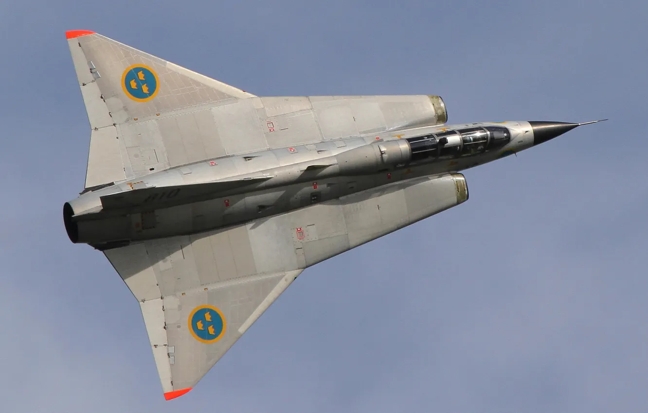 Photo wallpaper fighter, Draken, supersonic, Swedish, Can be 35