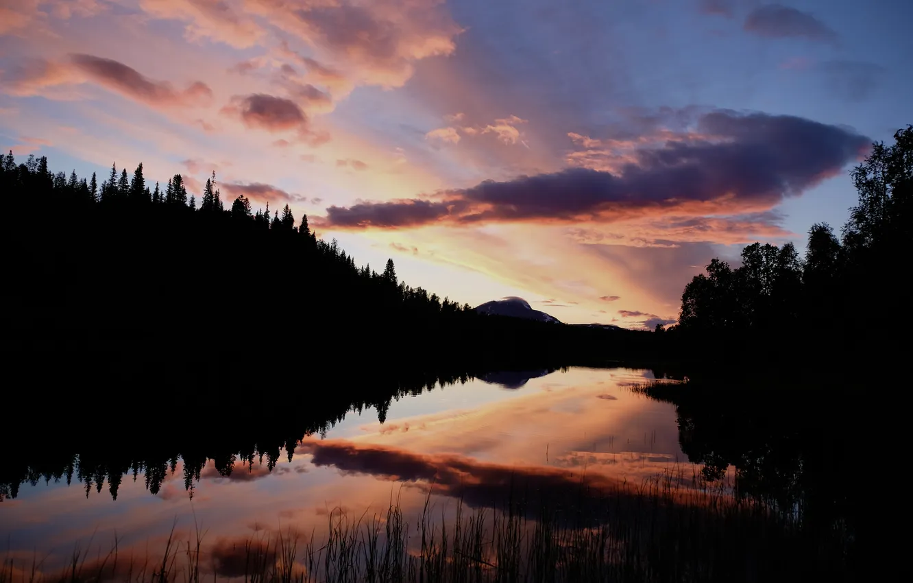 Photo wallpaper clouds, the evening, the reflection in the water, the beauty of nature, Svetlana Povarova Ree, …