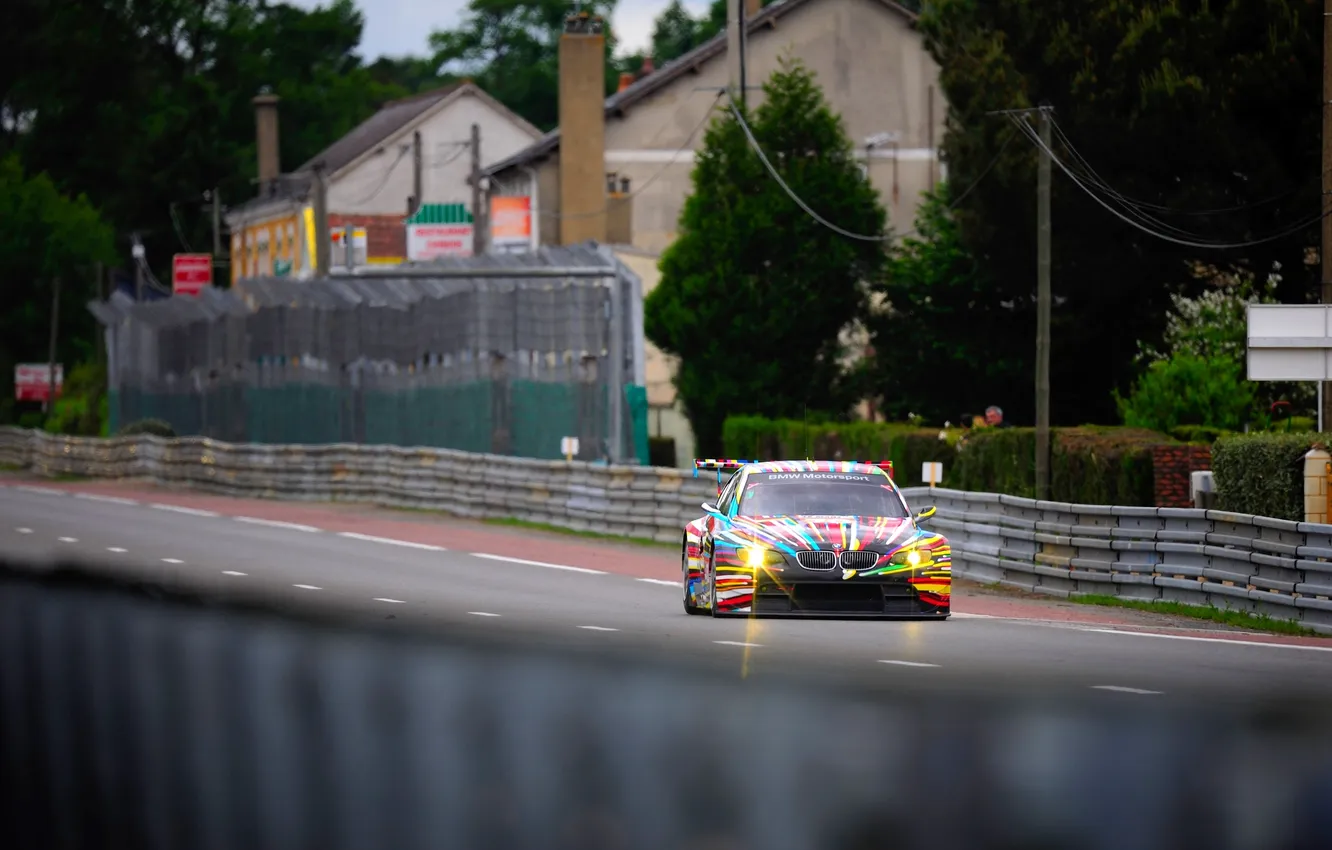 Photo wallpaper race, lights, BMW, vinyl, GT2, art, the front, 24h