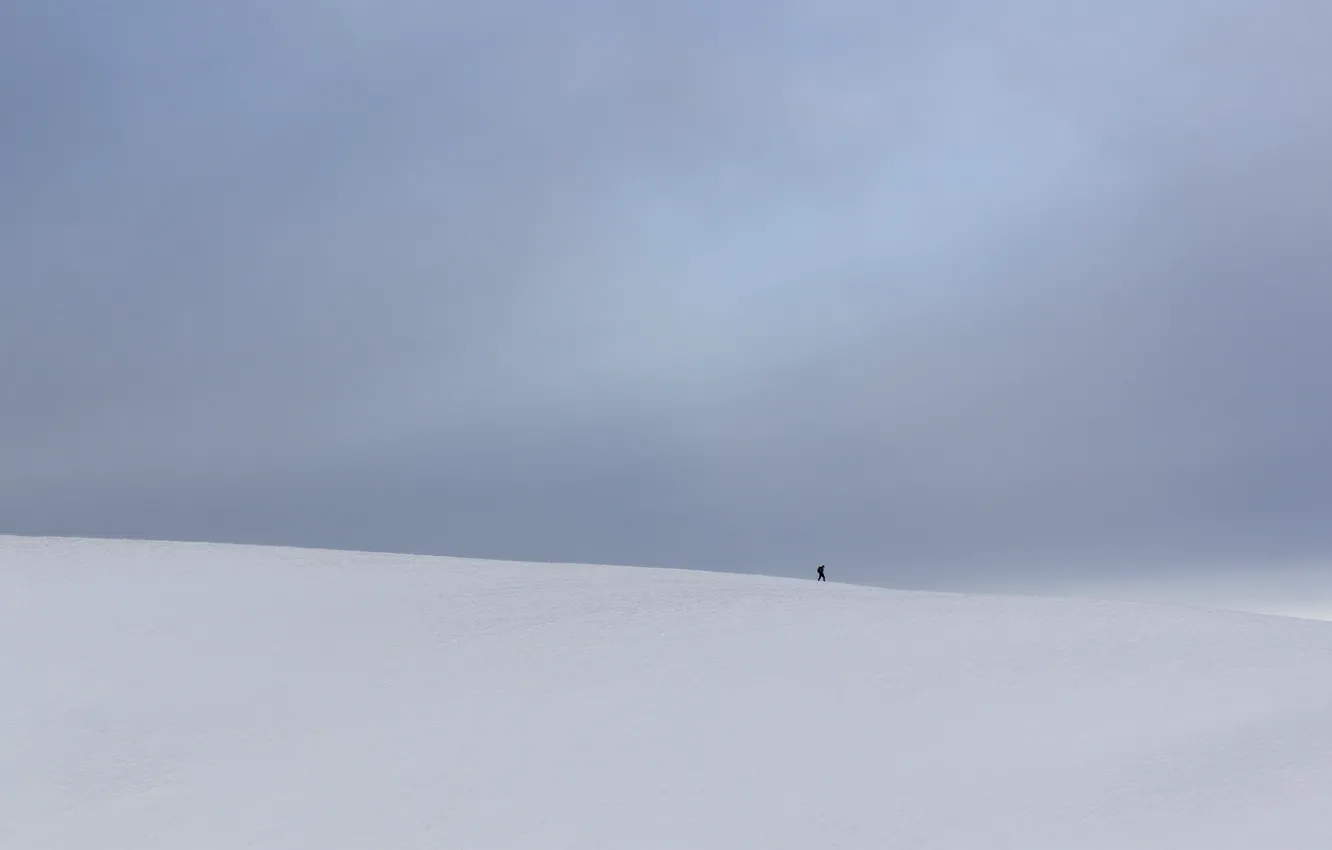 Photo wallpaper the sky, snow, people