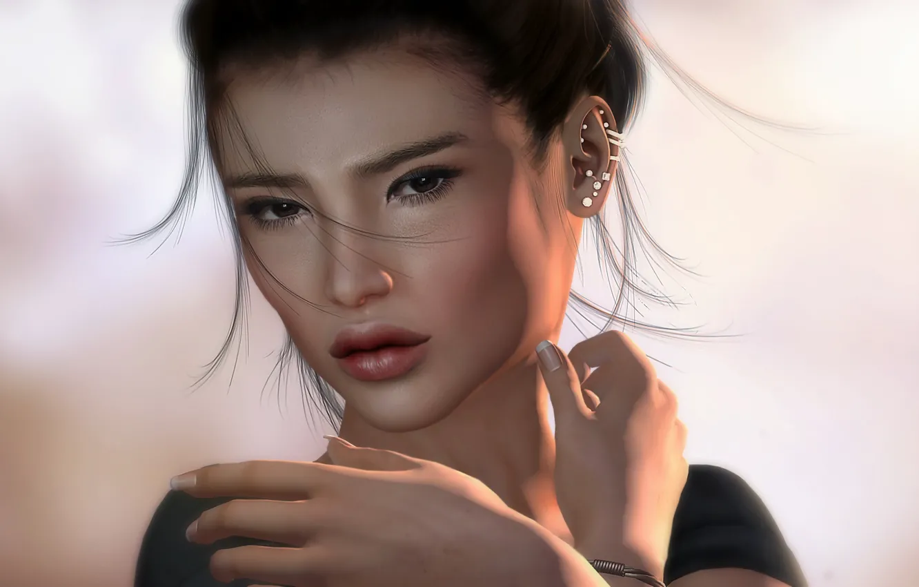 Photo wallpaper girl, face, portrait