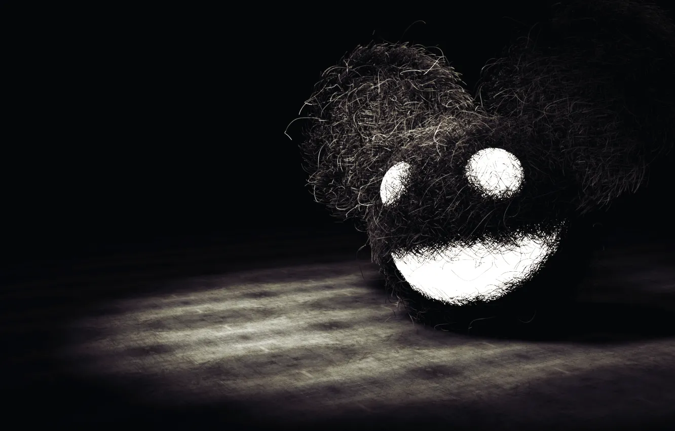 Photo wallpaper eyes, smile, dark, head, mouth, Mickey Mouse, Deadmau5