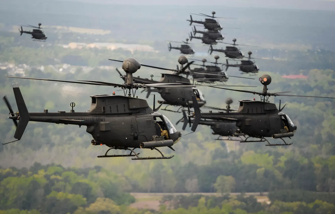 Photo wallpaper helicopters, OH-58, Kiowa
