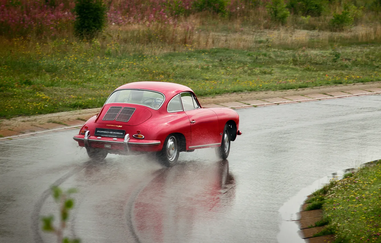 Photo wallpaper Porsche, drive, 1962, 356, Porsche 356B 1600 Super 90 Coupe